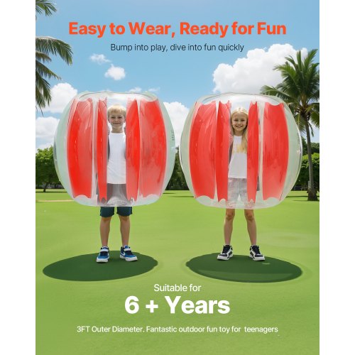 Ballon Sumo Gonflable VEVOR – 2 Pièces – Diamètre 0,9 M – Rayures Bleues – Jeu Extérieur – Pour Adultes Et Enfants (122-190 Cm)