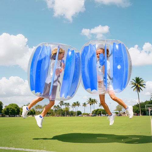 Ballon Sumo Gonflable VEVOR – 2 Pièces – Diamètre 0,9 M – Rayures Bleues – Jeu Extérieur – Pour Adultes Et Enfants (122-190 Cm)
