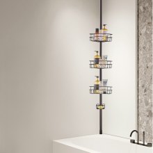 VEVOR Étagère de Douche d'Angle 99-317,5 cm de Haut Poteau Télescopique Toilette