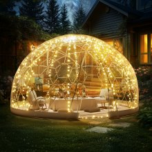 VEVOR Tente à Bulle Dôme 3,66m Abri de Camping Double Couverture avec Fenêtre