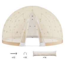 VEVOR Tente à Bulle Dôme 3,66m Abri de Camping Double Couverture avec Fenêtre