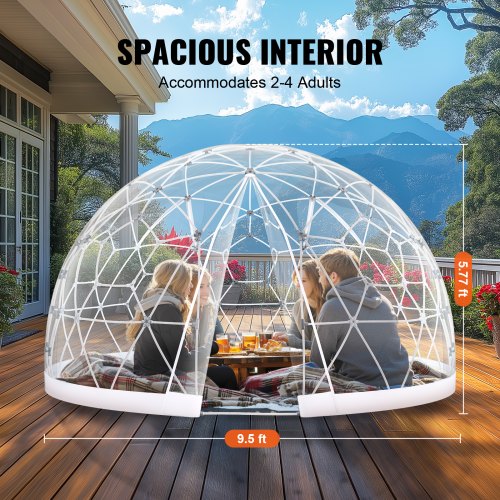 Tente dôme igloo gonflable avec éclairage LED pour événements