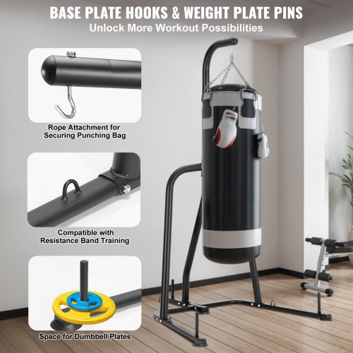 Support Mural Pour Sac De Boxe – Acier Lourd, Revêtement Noir, Gain De Place