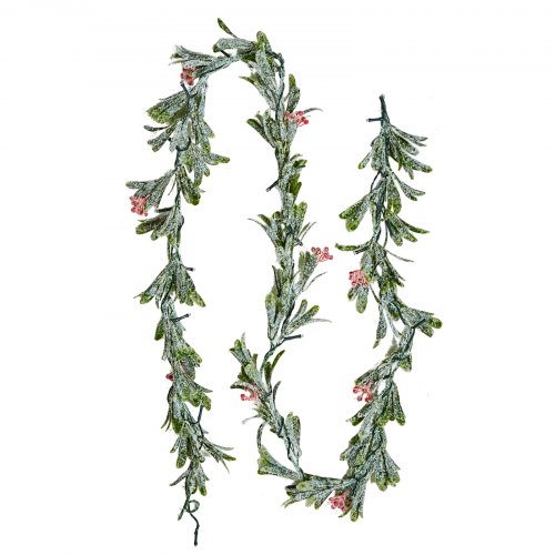 Guirlande De Noël 2 Mètres - Baies Rouges Et Feuilles Vertes - Décoration Cheminée, Porte, Fenêtre - PVC De Qualité - 10