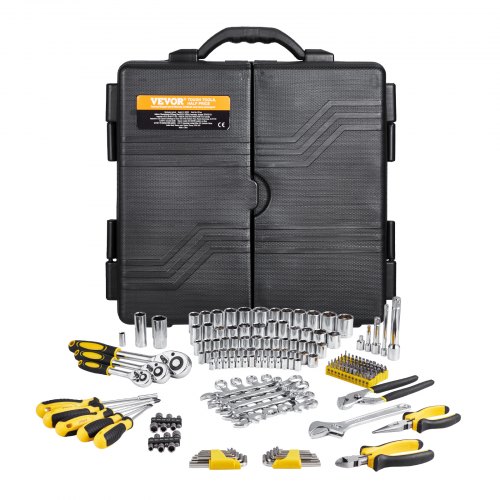 Coffret 121 Pièces D'Outils Mécanicien VEVOR - Douilles 1/4" 3/8" 1/2" SAE & Métrique