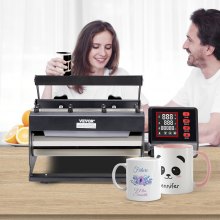 VEVOR Presse à Chaud pour Tasses Gobelets Machine de Sublimation 32,5-89 cL Noir