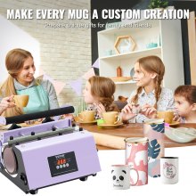 VEVOR Presse à Chaud pour Tasses Mugs Machine de Sublimation 32,5-89 cL Violet