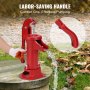 VEVOR Pompe à eau manuelle pour puits antique, levage maximum 7,6 m, pompe de puits fonte avec poignée ergonomique G1-5/8" installation facile pour extérieur, maison, cour, jardin, étang, ferme, rouge