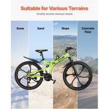 VEVOR Vélo de montagne VTT avec suspension complète pliable 66 cm 21 vitesses