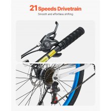 VEVOR Vélo de montagne VTT suspension complète en aluminium 66 cm 21 vitesses