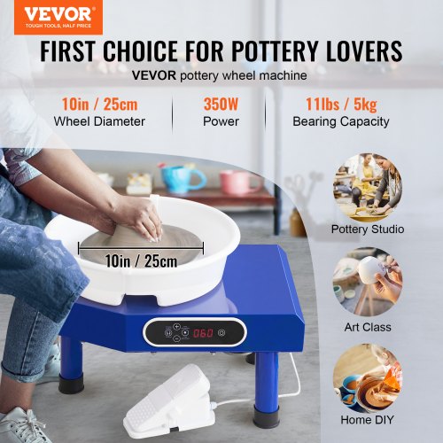SAUADY Machine à Poterie Électrique Professionnelle 250W - Tour De Potier Avec Plateau 30cm Pour Ateliers Et Loisirs Créatifs