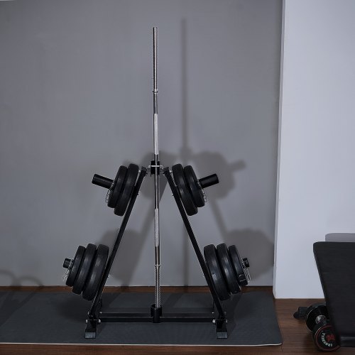 Kanggrei Support Haltères 5 Niveaux En A – Charge Max 100 Kg – Rack Rangement Fitness Maison & Gym – Noir/Blanc