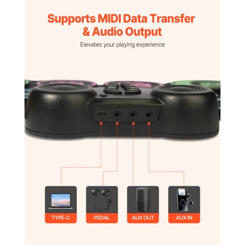 Batterie Électronique Portable 9 Pads – Ultra Légère 481g – MIDI, Enregistrement, Studio Maison