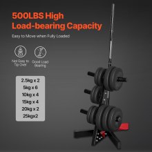 VEVOR Support d'Haltères Rack pour Disque de Poids de 50,8 mm Charge 227 kg