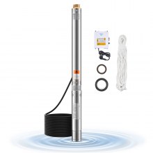 VEVOR Pompe immergée à eau pour puits profond acier inox 550 W 100 L/min 53 m