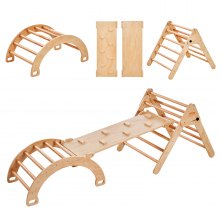 VEVOR Kit Triangle d'Escalade Montessori 5-en-1 avec Rampe et et Arc Enfants