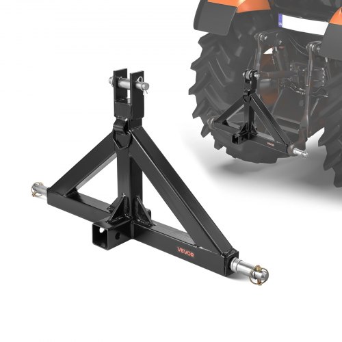 VEVOR Récepteur D'Attelage 3 Points Catégorie 1 - Adaptateur Barre D'Attelage Tracteur 2 Pouces 540x480mm Avec Goupilles Pour Équipements Agricoles Et Travaux