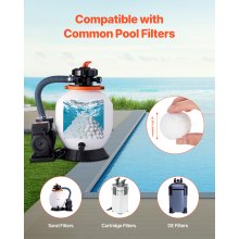 VEVOR Boules Filtrantes pour Piscine Filtre à Sable Aquarium 1,56kg Réutilisable