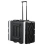 VEVOR Mallette Rack 6U 488,95 mm Valise Transport à Roulettes ABS avec Poignée