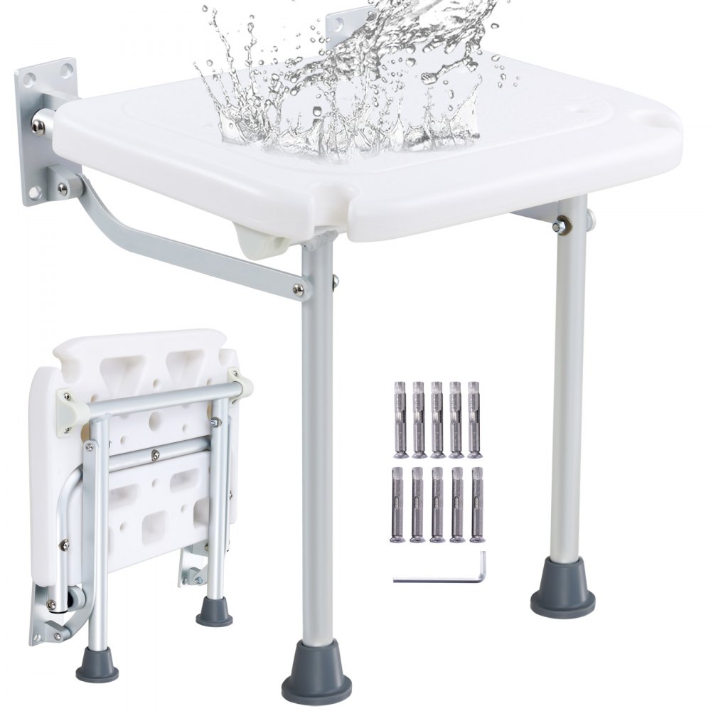 VEVOR Siège de Douche Pliable en PE Tabouret de Douche Mural Charge 226,8 kg