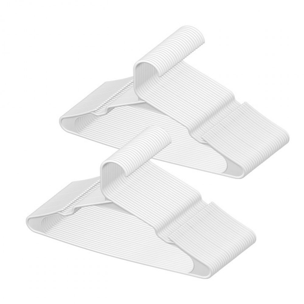 VEVOR Cintres en Plastique 50PCs Antidérapants avec Structure Triangulaire Blanc