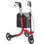 VEVOR Déambulateur 3 roues pour personnes âgées, rollator pliable en aluminium léger avec poignée réglable, déambulateur d'extérieur avec grandes roues et sac de rangement spacieux, capacité de 118 kg