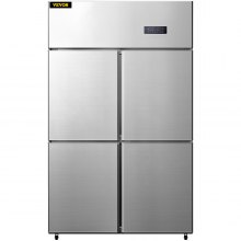 VEVOR Réfrigérateur Congélateur 780 L 272 W Armoire de congélation positive et négative 0-10 °C et -15 °C Armoire de congélation professionnelle 4