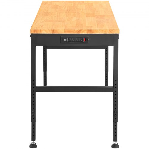 Établi Réglable VEVOR - 155 X 51 Cm - Hauteur Ajustable 69-91 Cm - Charge 900 Kg - Avec Prises électriques Et USB - Pour Atelier Ou Bureau