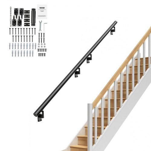 Main courante d'escalier - Kit complet, rampes d'escalier en bois antidérapantes, fixation murale haute résistance pour maison, loft, garde-corps pour personnes âgées, barre de soutien de couloir, 1 Main courante d'escalier - Kit complet, rampes d'escalier en bois antidérapantes, fixation murale haute résistance pour maison, loft, garde-corps pour personnes âgées, barre de soutien de couloir, 1