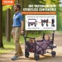 VEVOR Chariot Pliable pour 2 Enfants Poussette de Transport 25 kg Violet Foncé