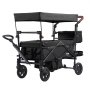 VEVOR Chariot Pliable pour 2 Enfants Poussette Transport 25 kg avec Auvent Noir