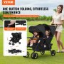 VEVOR Poussette double pliable légère avec siège tandem pour tout-petit noir