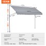 VEVOR Auvent de terrasse rétractable avec manivelle 400 x 120 cm pour patio gris