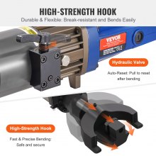 VEVOR Cintreuse de Barres Armature Électrique Hydraulique 1500 W 0-90° 12-22 mm