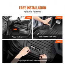 VEVOR Tapis de Sol pour Voitures 3PCs en TPE pour Tesla Model Y 2021-2024 Auto