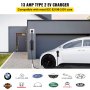 VEVOR Chargeur EV Portable 3 kW Chargeur Voiture Électrique 250 V Câble Recharge Type 2 Commutable Boîtier de Contrôle Étanche Câble de Charge Durable pour Rendre la Charge EV Rapide et sans Effort