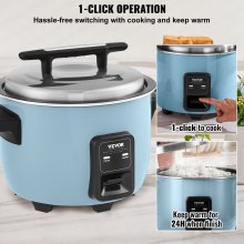 VEVOR Cuiseur à Riz Commercial Pot Antiadhésif 8L 24H Maintien au Chaud Cuisine