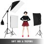 VEVOR Kit de Studio d'Éclairage Boîte à Lumière 3375 W Support d'Ampoule Continu Réflecteurs de Parapluie Support de Fond 5500 K Portrait Vidéo Photographie Prise de Vue Kit d'Éclairage Studio
