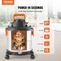 VEVOR Aspirateur eau et poussière d'atelier sec/humide 20 L 6 CV max argenté