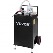 VEVOR Chariot à essence 30 gallons réservoir de stockage de carburant avec roues, pompe de transfert manuelle, conteneur d'essence carburant diesel pour voitures, tondeuses à gazon, VTT, bateaux, noir