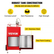 VEVOR Réservoir de stockage de carburant 30 gallons, 2 roues avec pompe manuelle, rouge