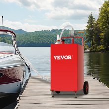 VEVOR Réservoir de stockage de carburant 30 gallons, 2 roues avec pompe manuelle, rouge