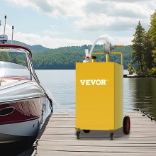 VEVOR Chariot de carburant 30 gallons réservoir de stockage d'essence 4 roues, pompe de transfert manuelle, conteneur de carburant essence diesel pour voitures, tondeuses à gazon, VTT, bateaux, jaune