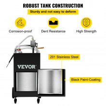 VEVOR Chariot de carburant, 35 gallons, réservoir de stockage d'essence 4 roues, pompe de transfert manuelle réservoir de carburant essence diesel pour voitures, tondeuses à gazon, VTT, bateaux, noir