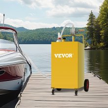 VEVOR Chariot de carburant, 35 gallons, réservoir de stockage d'essence 4 roues, pompe de transfert manuelle réservoir de carburant essence diesel pour voitures, tondeuses à gazon, VTT, bateaux, jaune