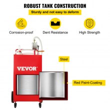 VEVOR Chariot de carburant, 35 gallons, réservoir de stockage d'essence 4 roues, pompe de transfert manuelle réservoir de carburant essence diesel pour voitures, tondeuses à gazon, VTT, bateaux, rouge