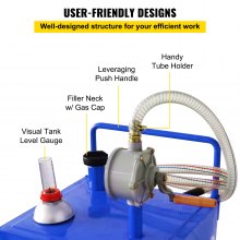 VEVOR Réservoir de stockage de carburant 30 gallons, 4 roues avec pompe manuelle, bleu