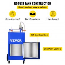 VEVOR Réservoir de stockage de carburant 30 gallons, 4 roues avec pompe manuelle, bleu