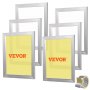 VEVOR Lot de 6 Cadres de Sérigraphie Kit de Sérigraphie Cadre en Aluminium 40,6x50,8 cm avec Maille 110 en Polyester Réutilisable Nettoyage Facile Accessoires de Sérigraphie Tissu Papier Plastique