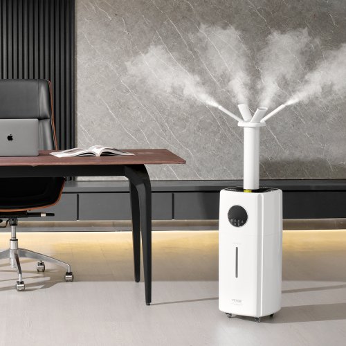 Humidificateur industriel de 21 L, haute puissance de brume, grande capacité d'eau, silencieux, large zone de couverture, sûr, niveaux de brume réglables, pour bureau, atelier